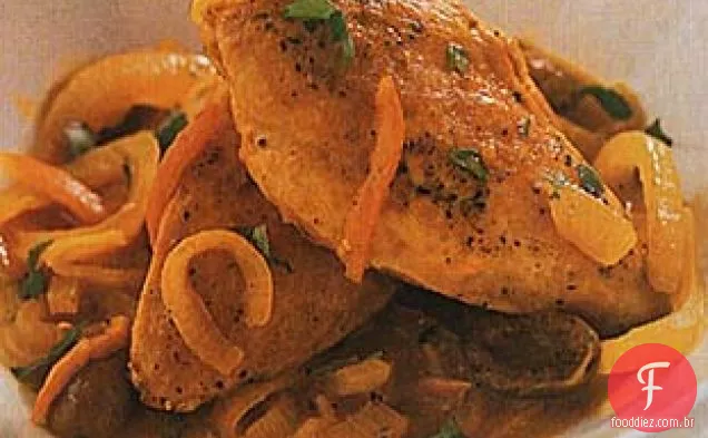 Frango marroquino com limões Meyer preservados e azeitonas verdes