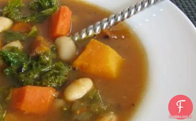 Sopa De Legumes E Couve Assada