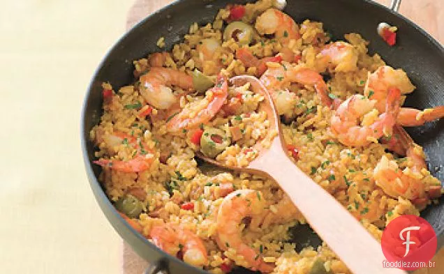 Paella De Camarão De Uma Hora