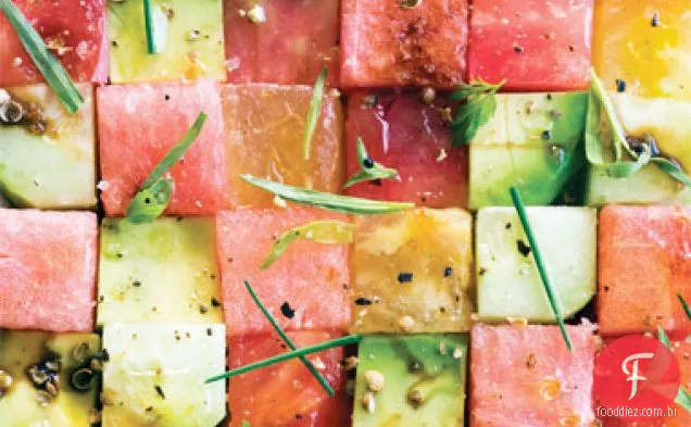 Salada de tomate e melancia
