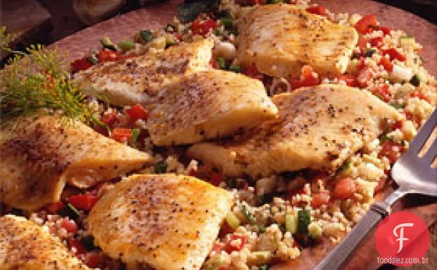 Walleye Grelhado Com Endro Tabbouleh