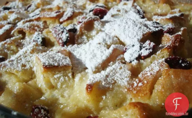 Pudim De Pão De Chocolate Branco Cranberry