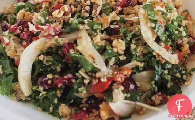 Salada De Couve De Alho Assada E Quinoa Com Receita De Cranberries