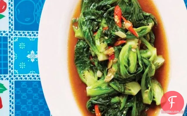 Andy Ricker's Phat Khanaeng (couve de Bruxelas frita) de ' Pok Pok