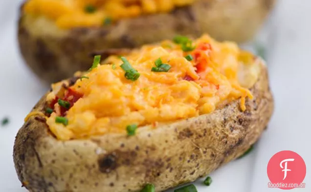 Queijo Pimento Duas Vezes Batatas Assadas