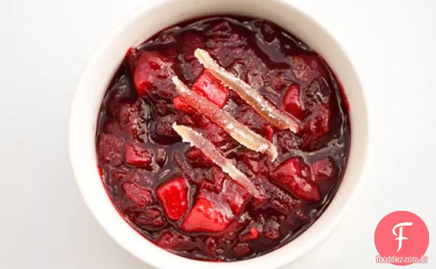 Molho de Cranberry de Pêra e gengibre