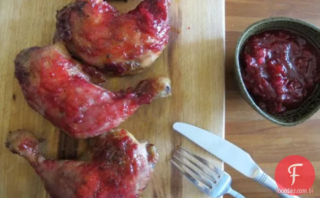 Frango Assado Com Vidro De Cranberry