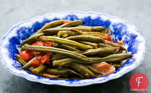 Feijão verde com tomate e Bacon