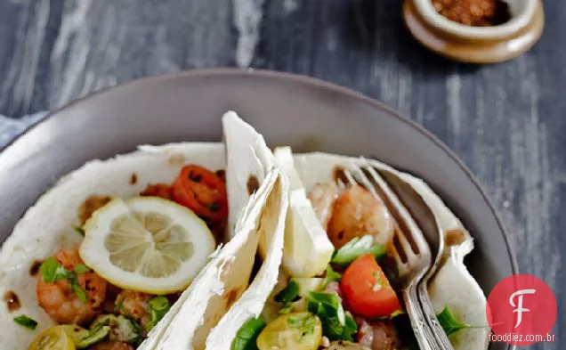 Tacos De Alho De Gengibre De Camarão