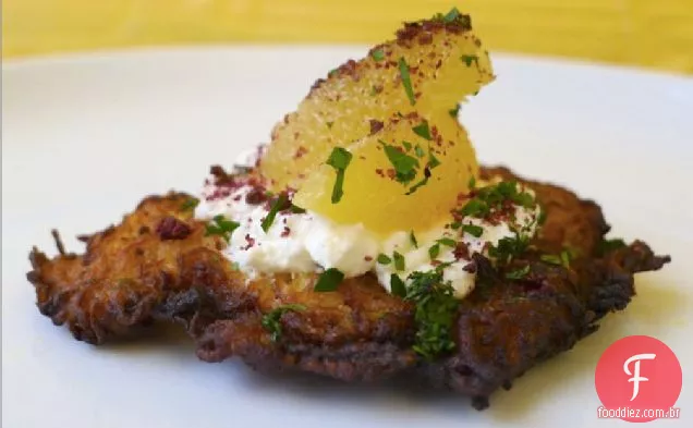 Spaghetti Squash Latke Com Feta, Sumac E Receita Cítrica