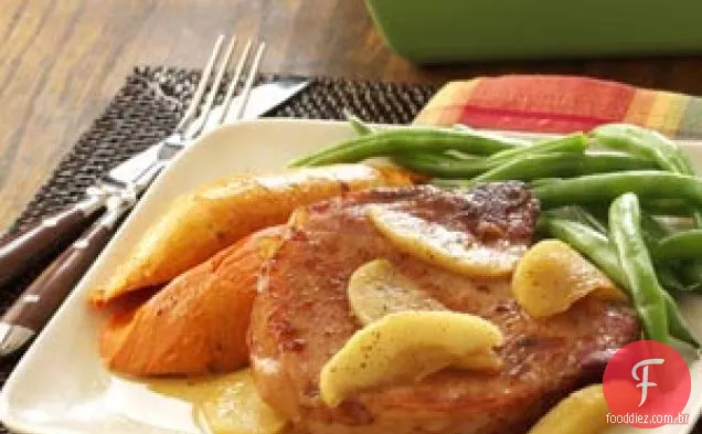 Costeletas de porco defumadas com Batata-Doce