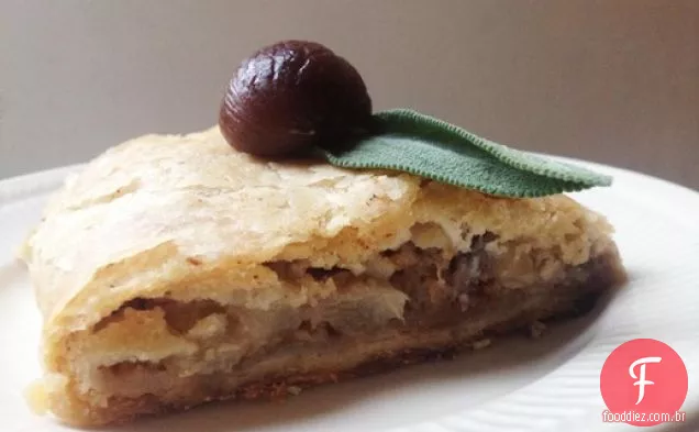 Pêra e castanha Strudel