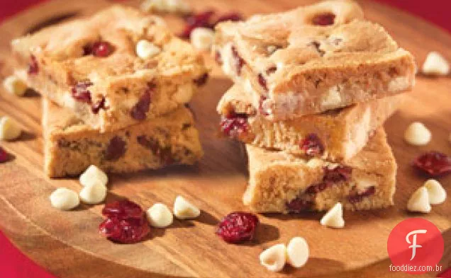 Chocolate Branco Cranberry Blondies Receita