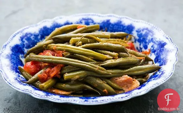 Feijão verde com tomate e Bacon