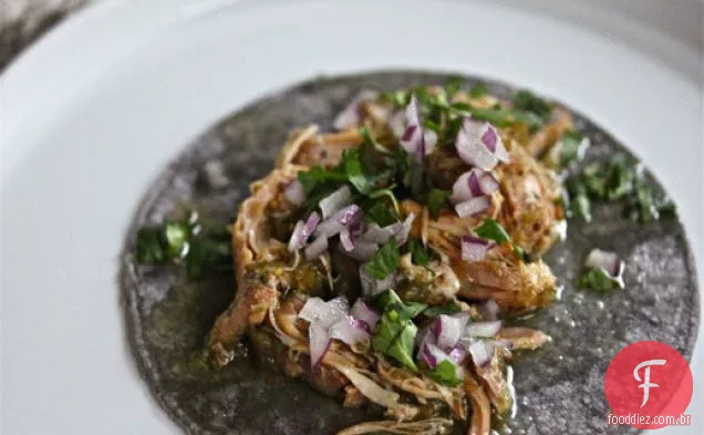 Fogão Lento Frango Tomatillo Tacos