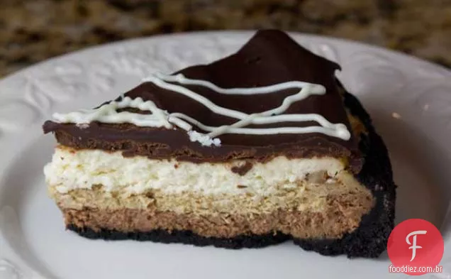 Chocolate Glazed Triple Layer Cheesecake