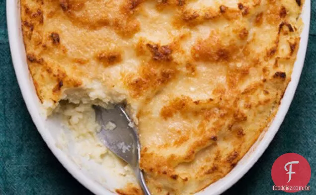 Purê de batata e gratinado de couve-flor