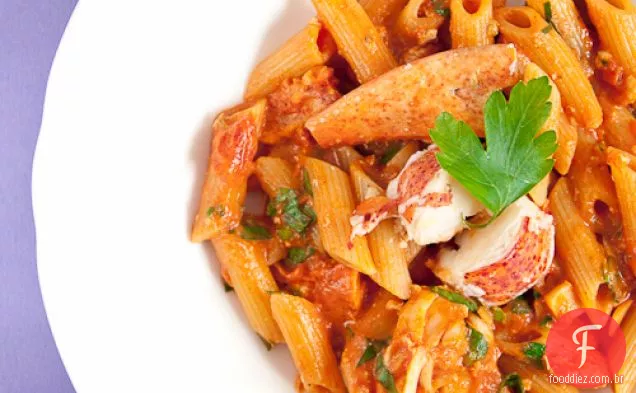 Penne com lagosta