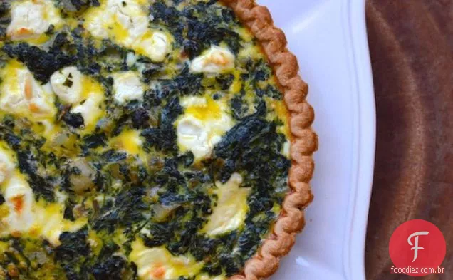 Quiche de batata, espinafre e queijo de cabra