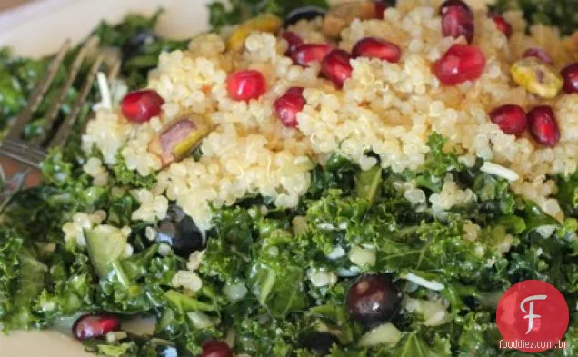 Blueberry Romã Quinoa Couve Salada