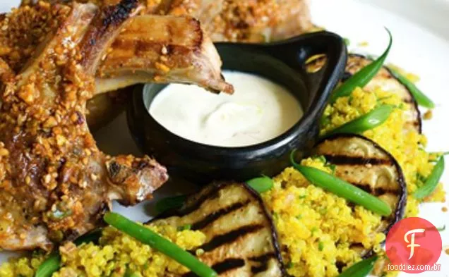 Dukkah Espanou Costeletas De Cordeiro Com Quinoa E Salada De Beringela