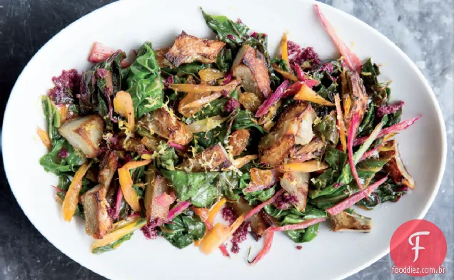 Salada De Acelga Com Corações De Alcachofra E Receita De Vinagrete De Azeitona Kalamata