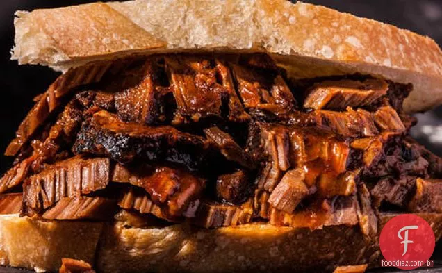 Fácil fogão lento churrasco carne Peito