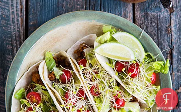 Recheio de taco de arroz com lentilha e couve-flor