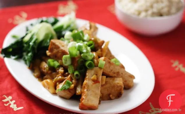 Sichuan Tofu com molho de alho