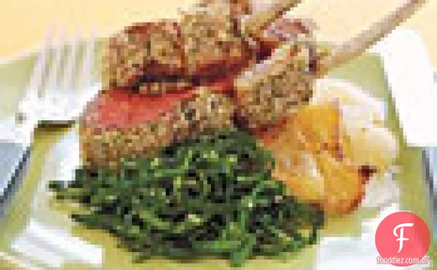 Racks assados de cordeiro com Pimenta Malagueta e crosta Farofa