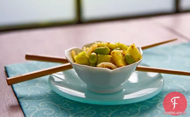 Salada de pepino e Edamame ao estilo coreano