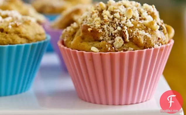 Muffins de pêssego e baunilha sem açúcar (ou não) 
