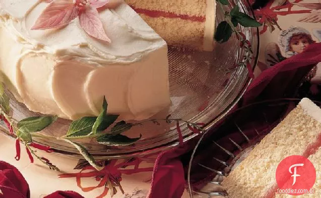 Bolo De Creme De Chocolate Branco Com Framboesa