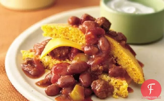 Cornbread Chili Stacks