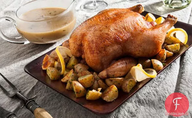 Alecrim assado e frango com limão