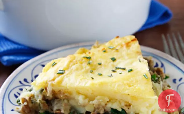 Torta saudável de lentilha e cogumelo