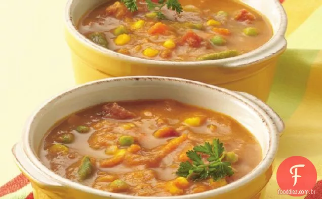 Abóbora Com Curry-Sopa De Legumes