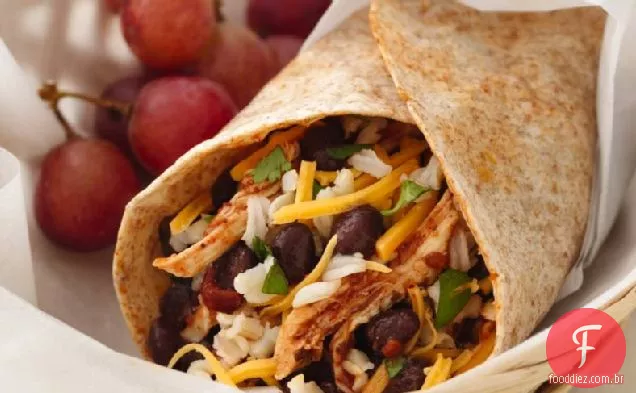 Frango magro e Burritos de Feijão Preto
