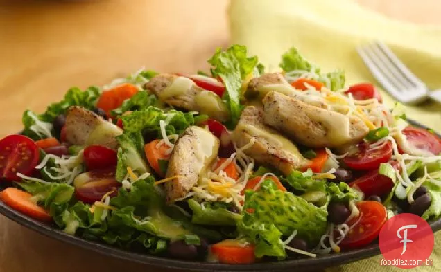 Salada de frango e Feijão Preto
