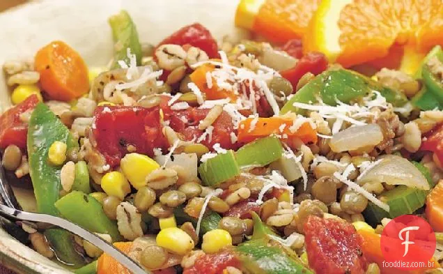 Frigideira Vegetal Da Cevada Da Lentilha