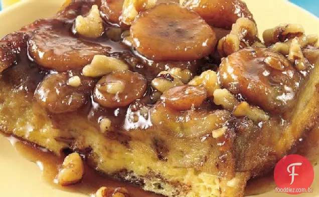 Torrada Francesa De Banana-Noz De Cabeça Para Baixo