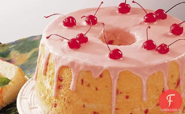 Bolo De Anjo De Amêndoa De Cereja Com Baixo Teor De Gordura