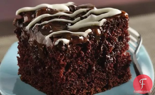 Chocolate Chip-Caramel Poke Cake