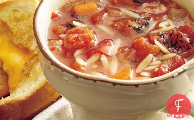 Sopa De Manjericão De Tomate Assada A Fogo