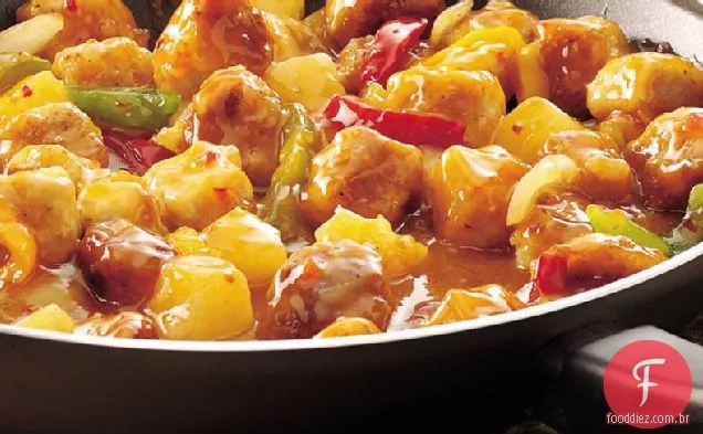 Carne de porco doce e azeda fácil