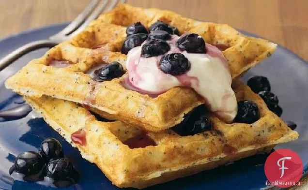 Waffles Belgas De Sementes De Papoula-Limão
