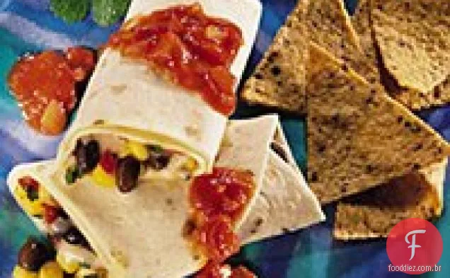 Milho e Feijão Preto Wraps