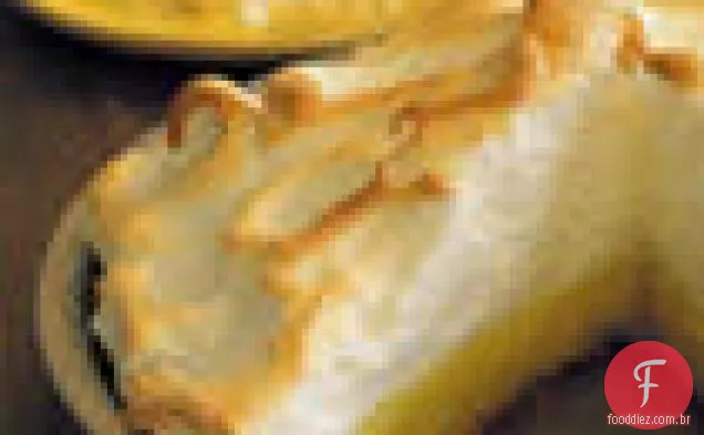 Torta de merengue de Limão Com uma crosta de biscoito Graham