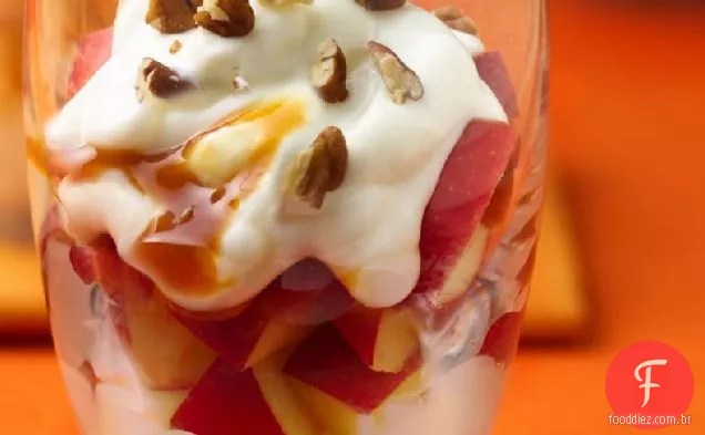 Parfaits De Iogurte De Maçã Caramelo
