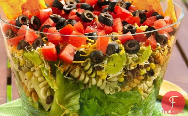 Salada De Festa Mexicana Em Camadas